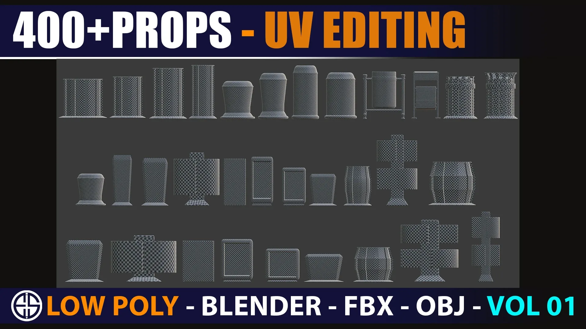 400 Props base mesh - Low Poly Model