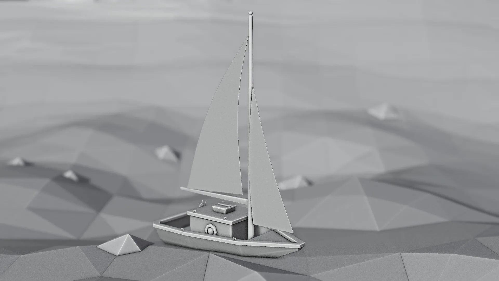 Low poly Boat Scene