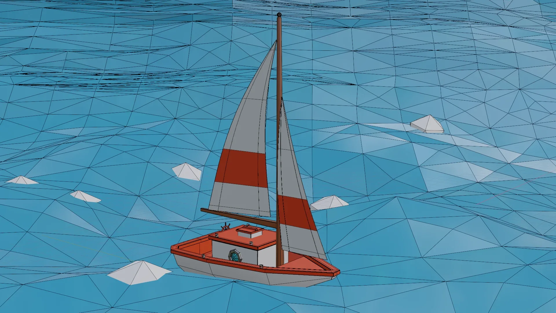 Low poly Boat Scene