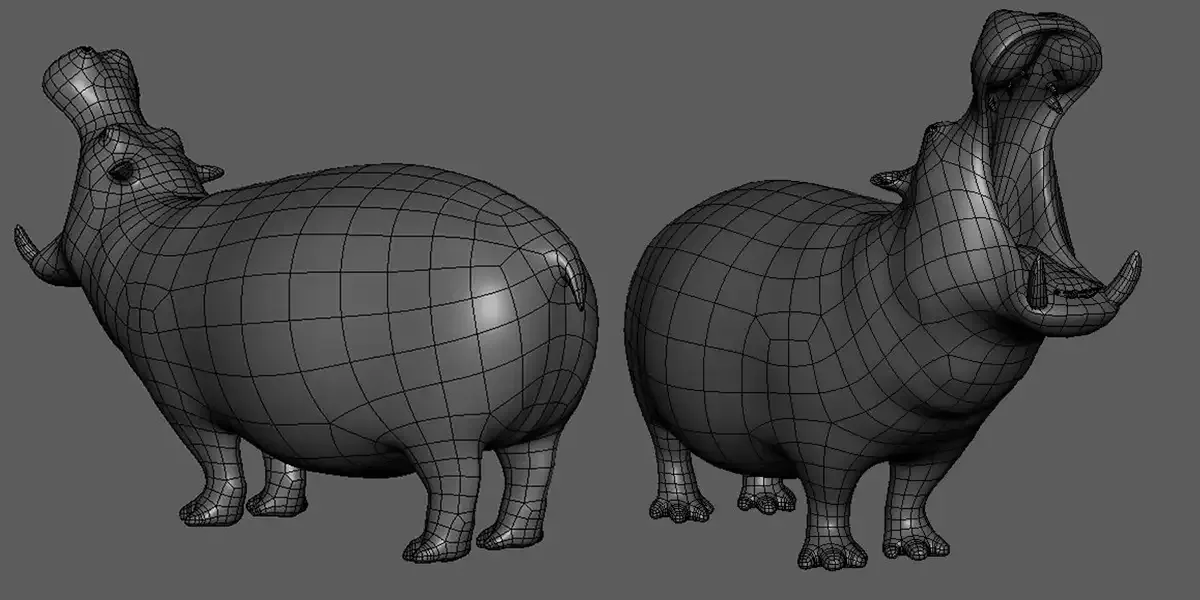 HIppopotamus - Topology + UV Map