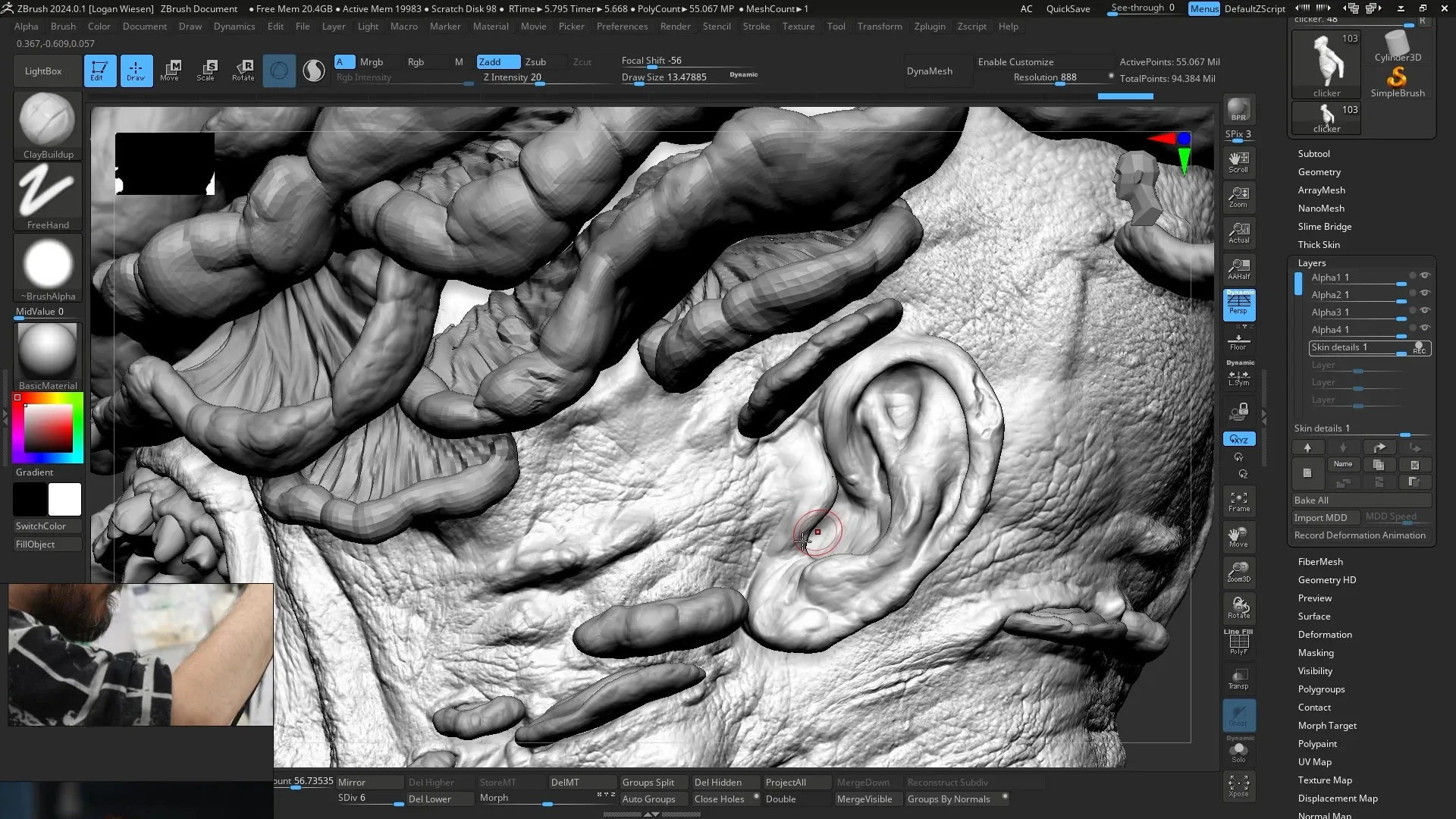 Sculpting a Clicker in Zbrush