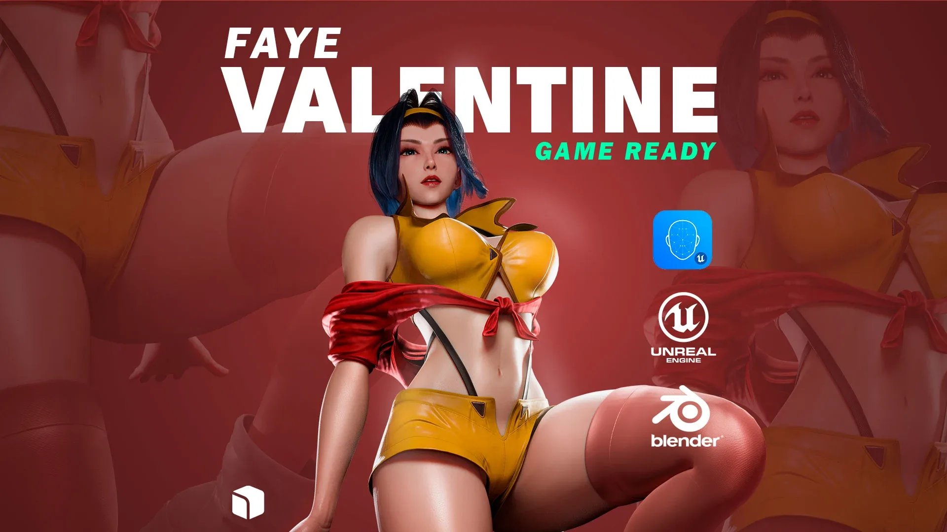 Faye Valentine - Cowboy Bebop - Game Ready 3D model - UE5 Low-poly 3D model