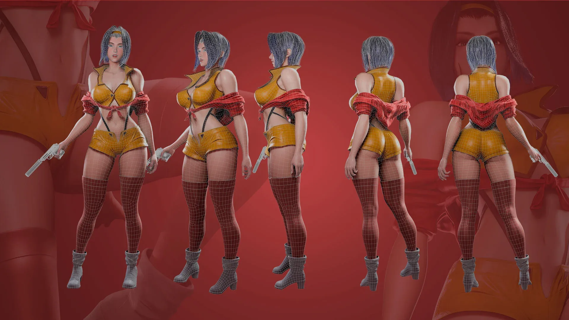 Faye Valentine - Cowboy Bebop - Game Ready 3D model - UE5 Low-poly 3D model