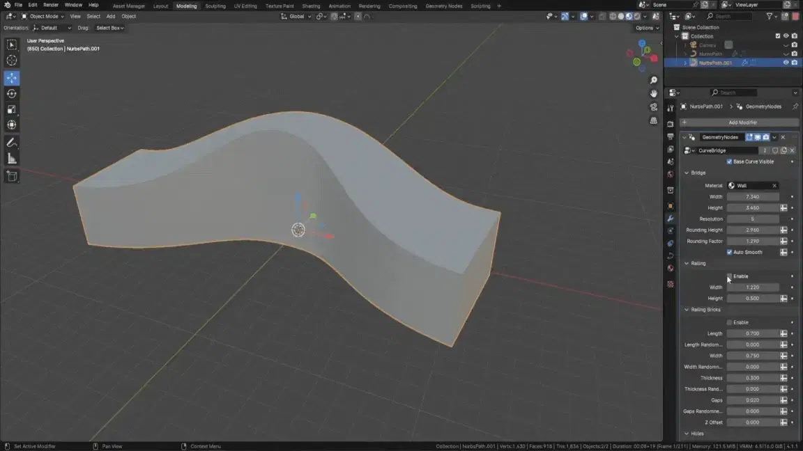 3D Tudor Bridgify - Blender Bridge Geometry Node - Revolutionize Your Bridge Building