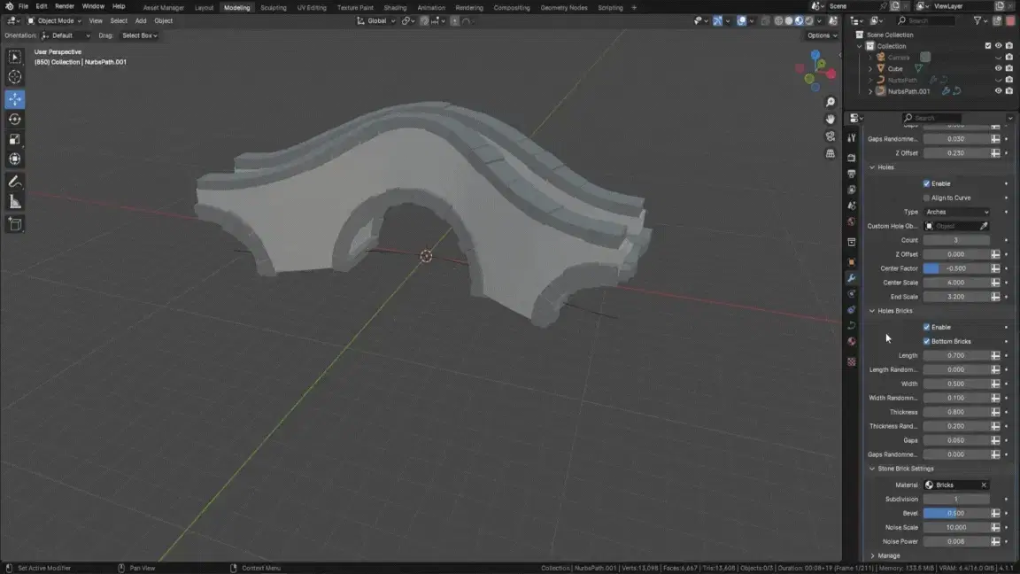 3D Tudor Bridgify - Blender Bridge Geometry Node - Revolutionize Your Bridge Building