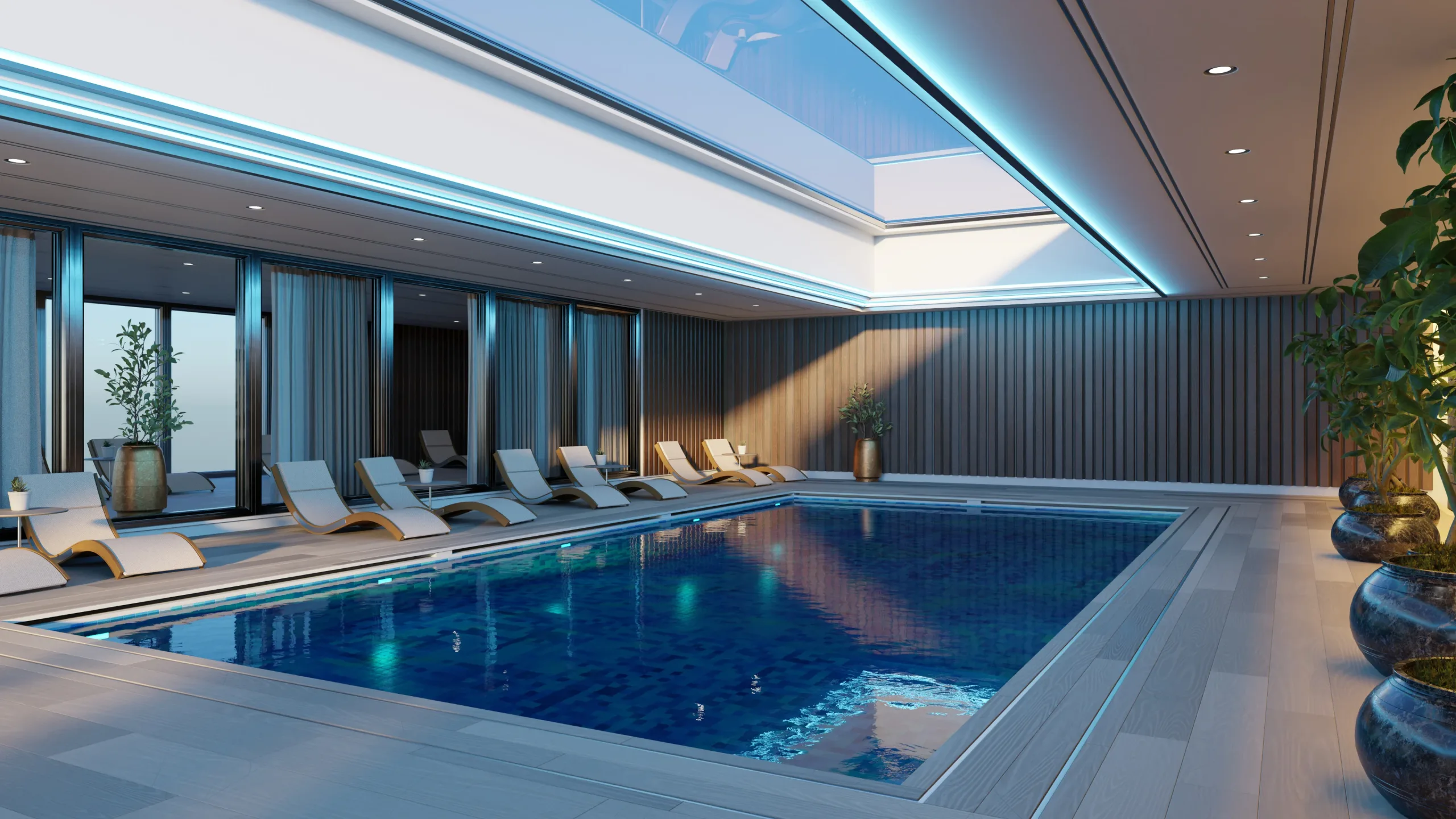 Ultramodern Luxury Swimming Pool 3D model (blend - fbx - obj)