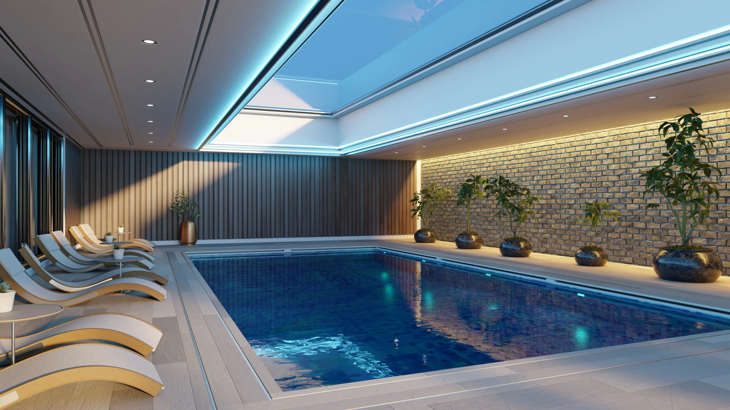 Ultramodern Luxury Swimming Pool 3D model (blend - fbx - obj)