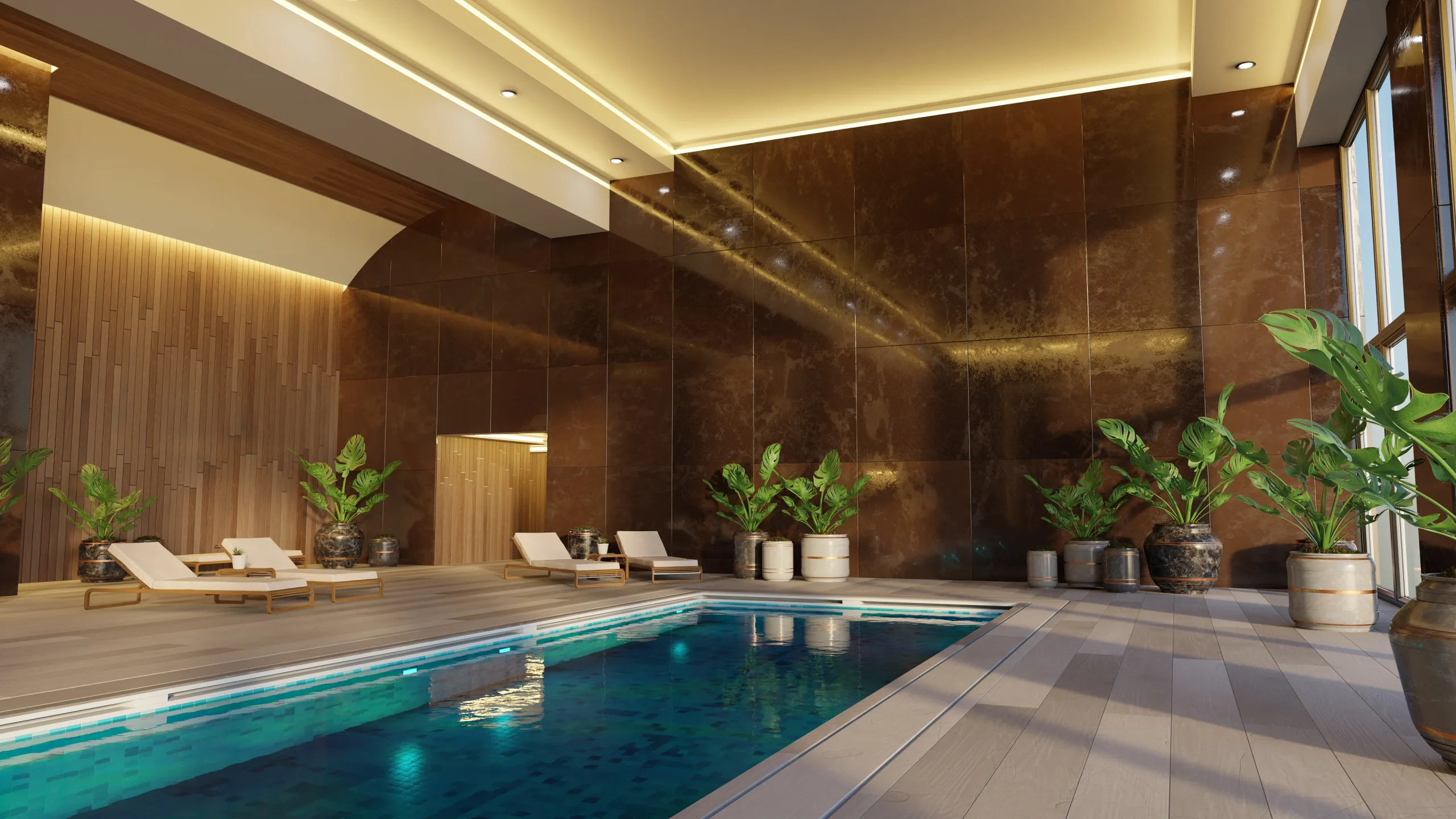 Luxury Swimming Pool 3D model (blend - fbx - obj)