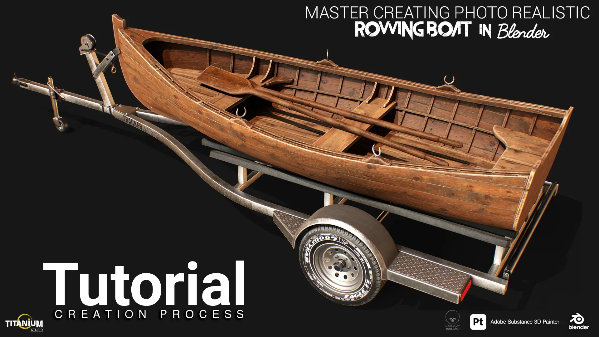 Master Creating Rowing Boat plus Trailer in Blender and Substance 3D Painter