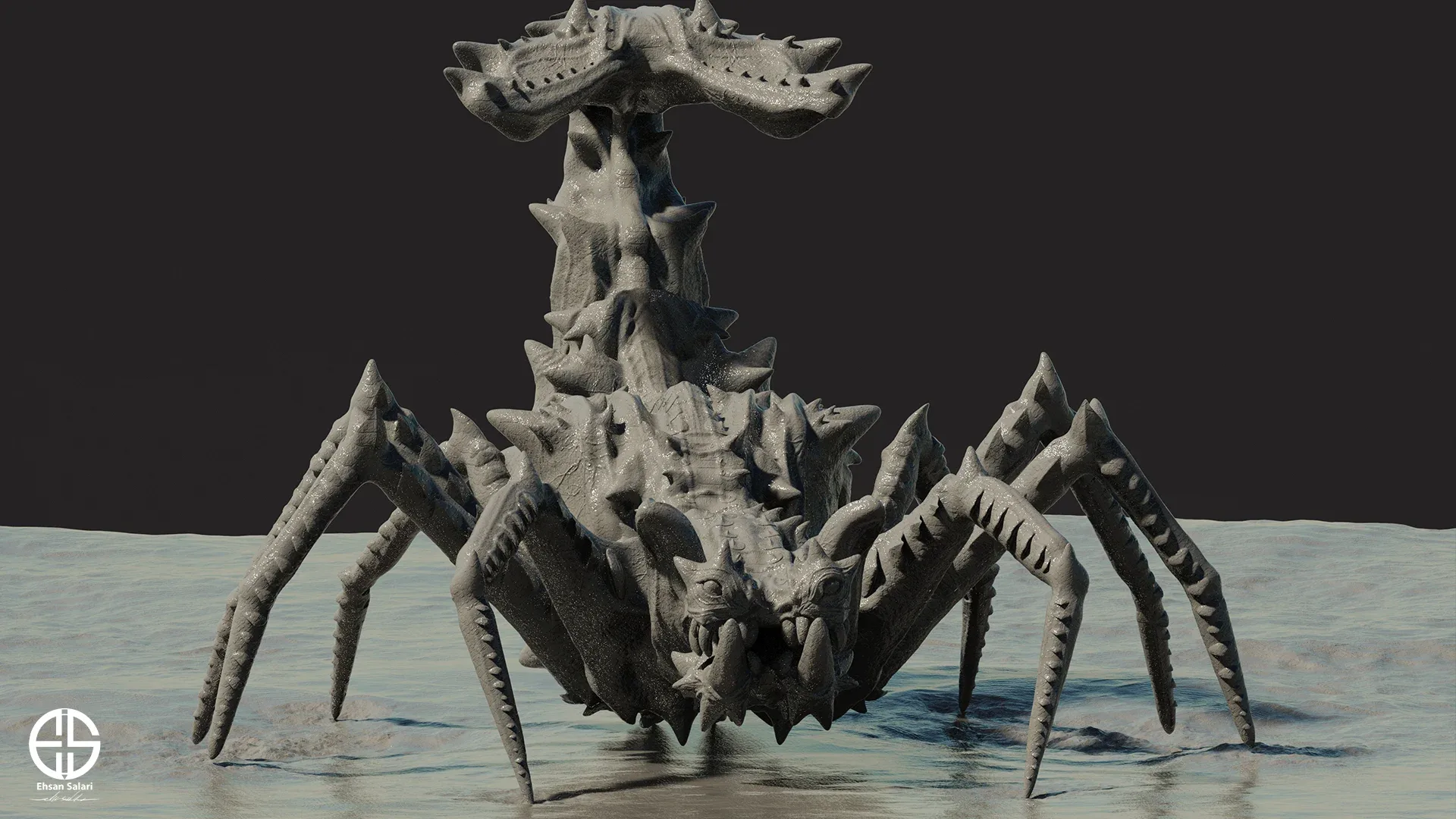 3D Model of science fiction Creature - ZBrush & Blender Creature Model