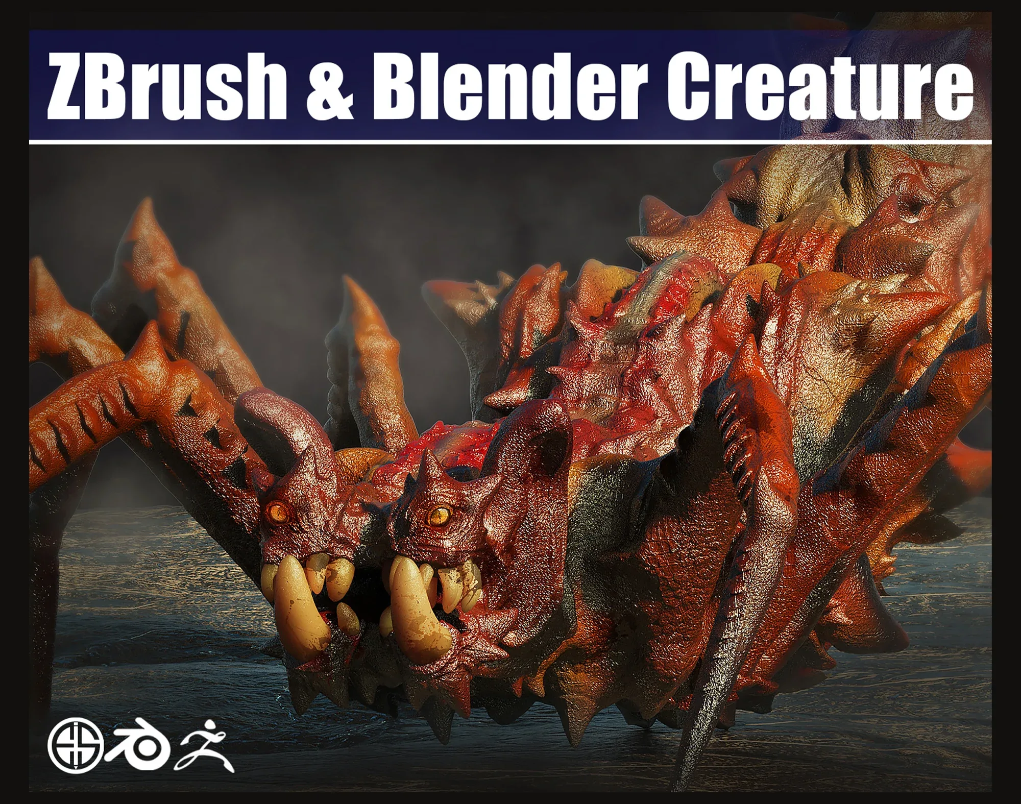 3D Model of science fiction Creature - ZBrush & Blender Creature Model