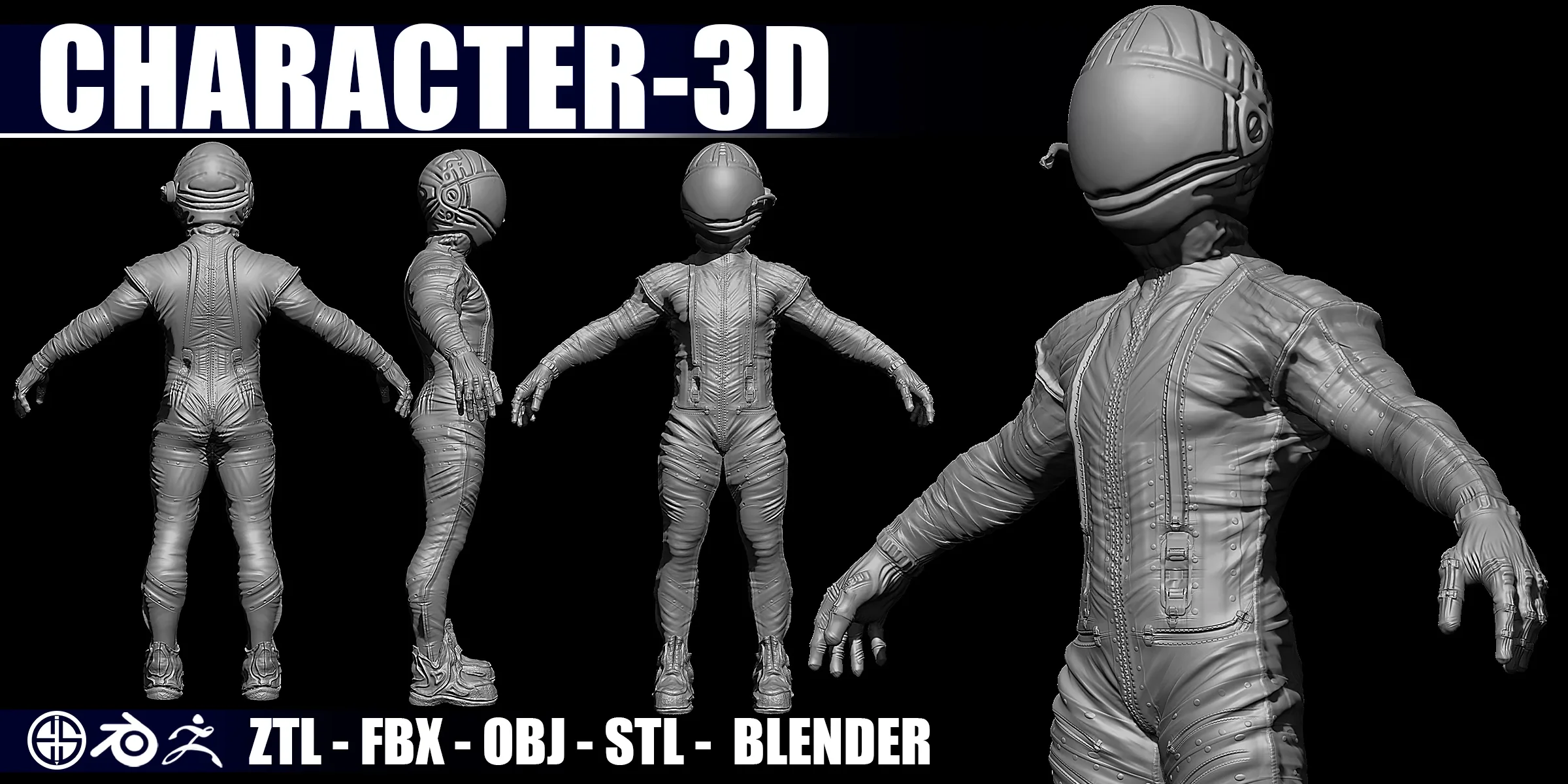 3D Character In Zbrush, Blender And Unreal-Character