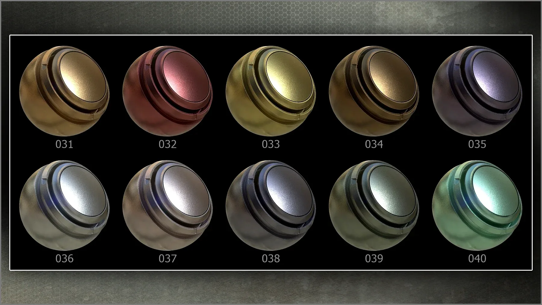 Megapack: 100 Metal smart materials for Substance Painter