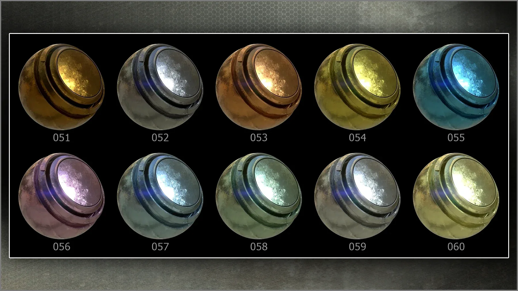 Megapack: 100 Metal smart materials for Substance Painter