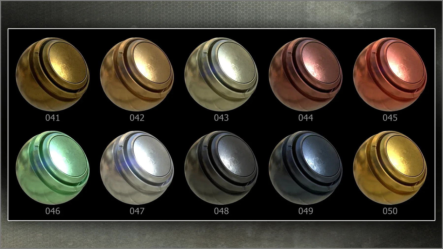 Megapack: 100 Metal smart materials for Substance Painter