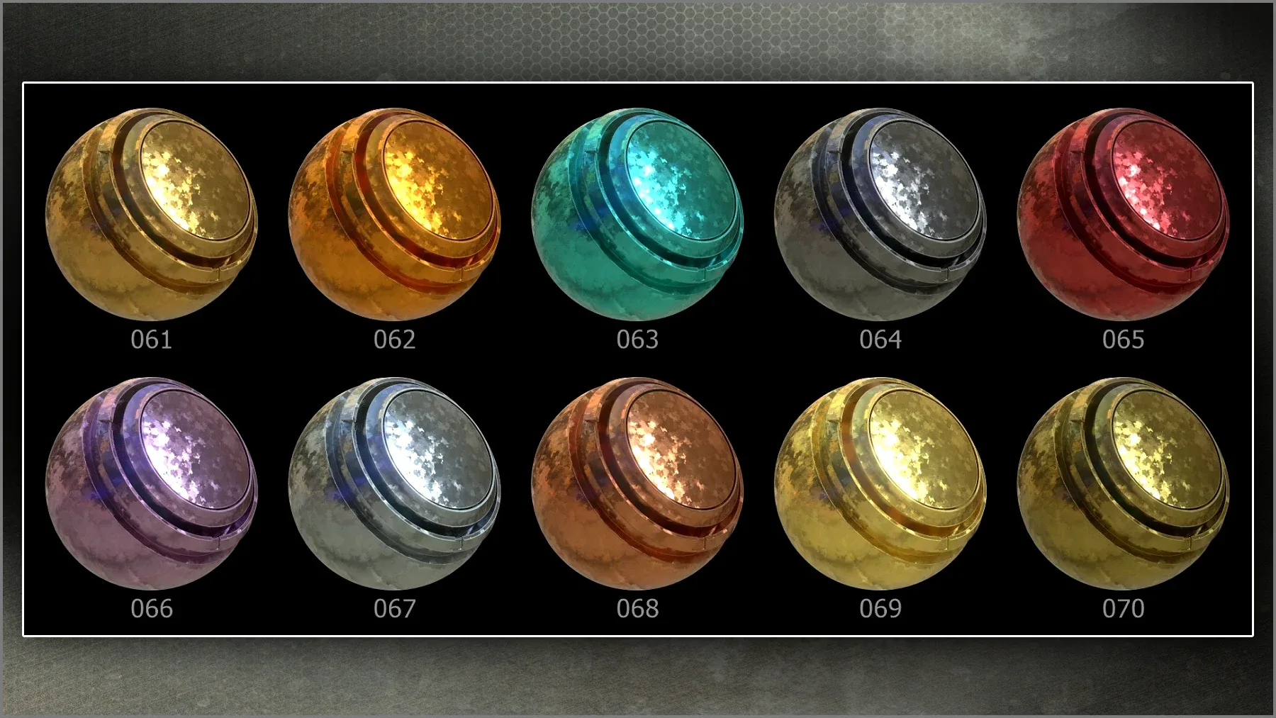 Megapack: 100 Metal smart materials for Substance Painter