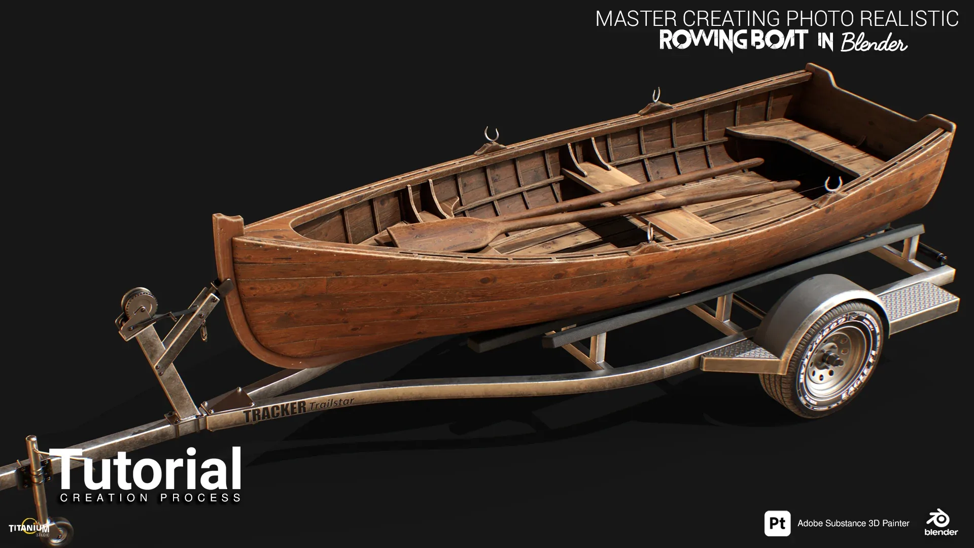 Master Creating Rowing Boat plus Trailer in Blender and Substance 3D Painter