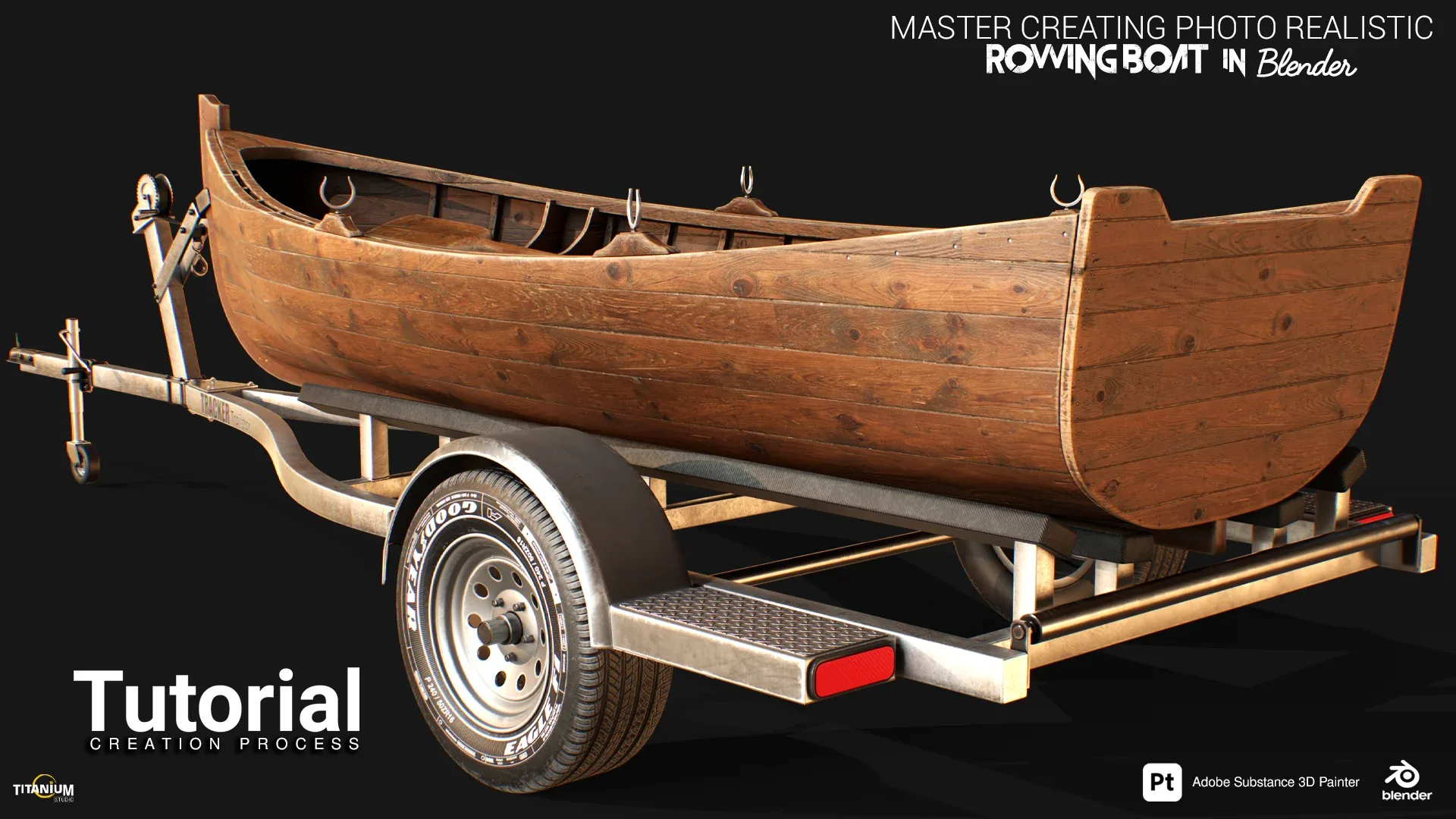 Master Creating Rowing Boat plus Trailer in Blender and Substance 3D Painter