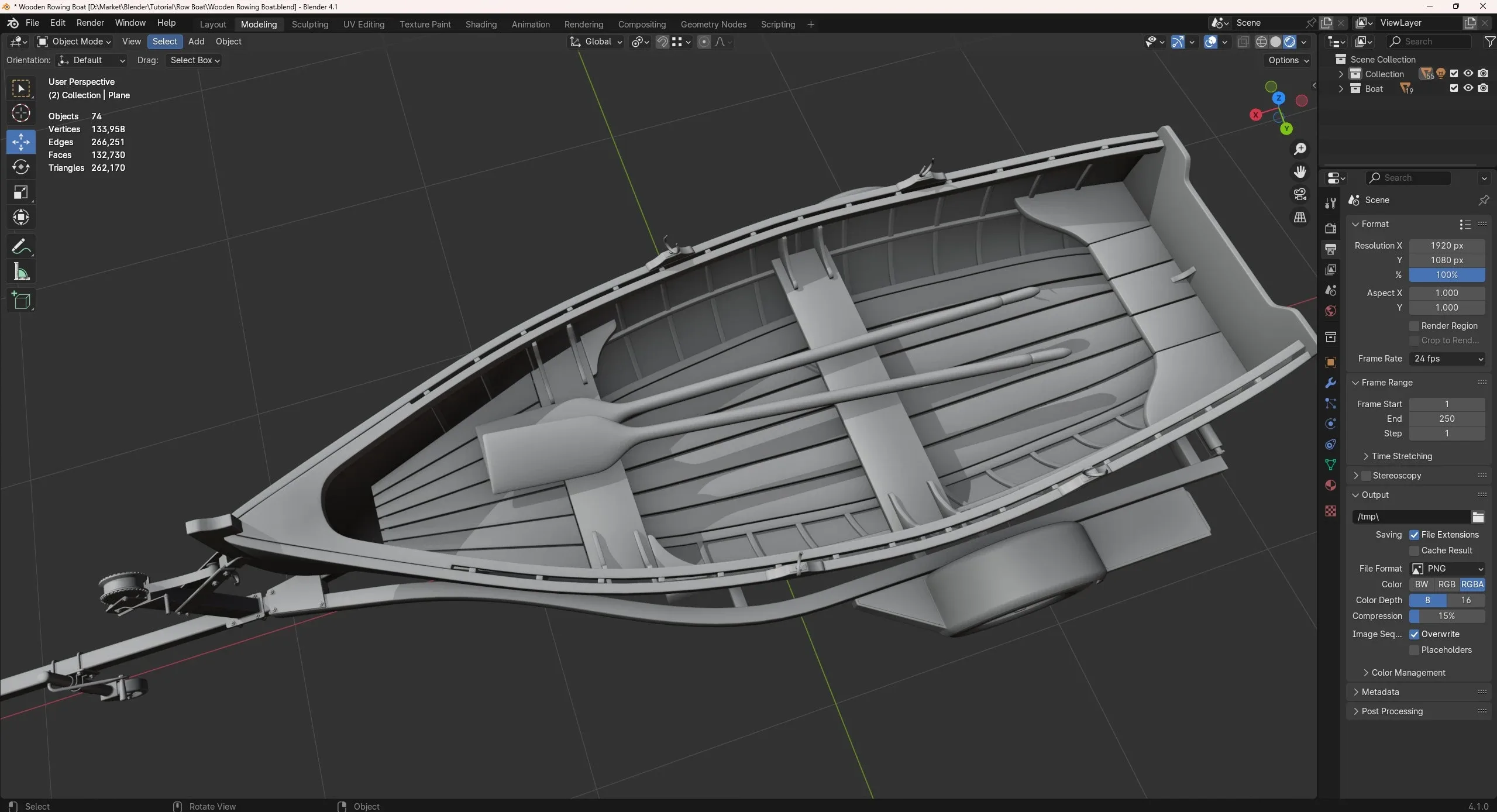 Master Creating Rowing Boat plus Trailer in Blender and Substance 3D Painter