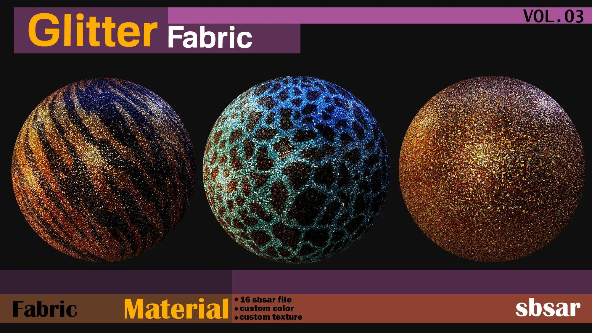 Glitter Fabric Material -SBSAR -custom color -custom fabric texture -VOL 03