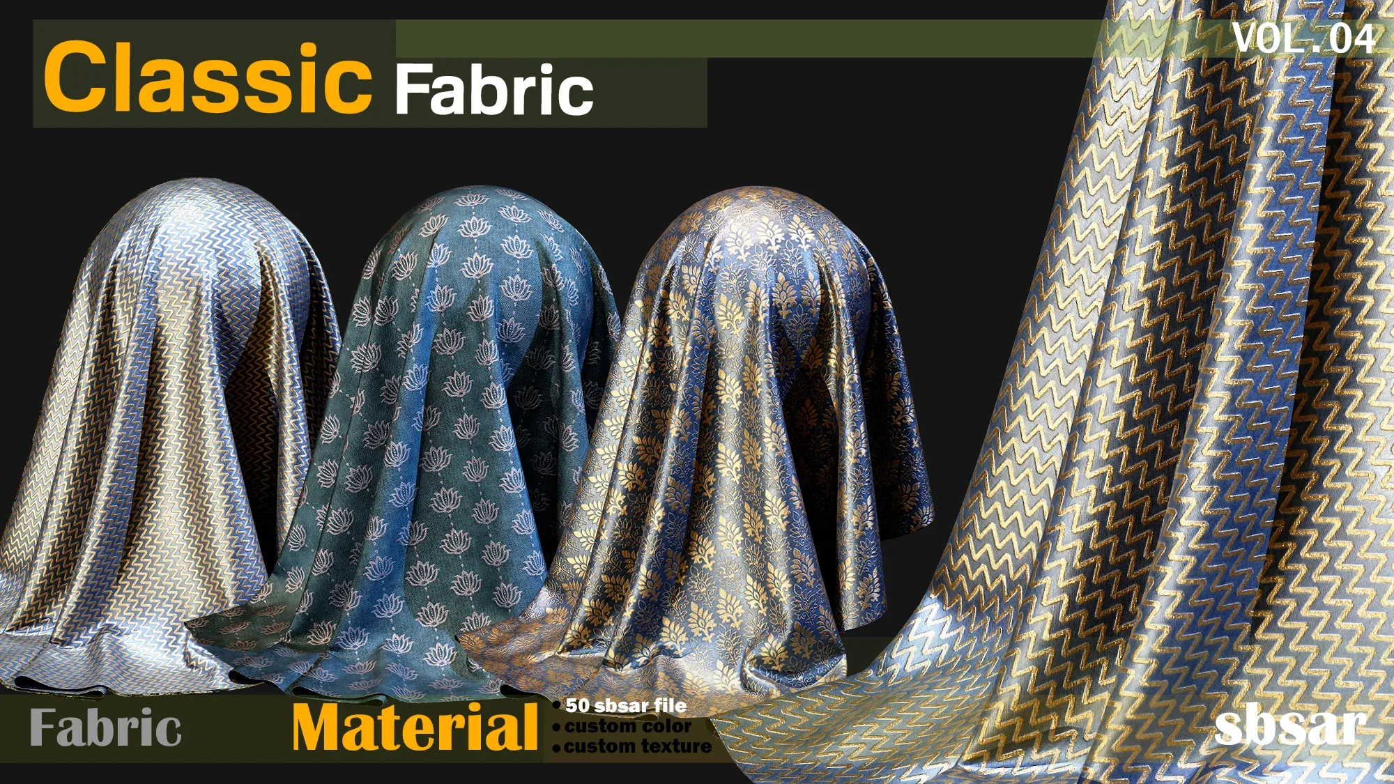 Classic Fabric Material -SBSAR  -custom color -custom fabric texture -VOL 04