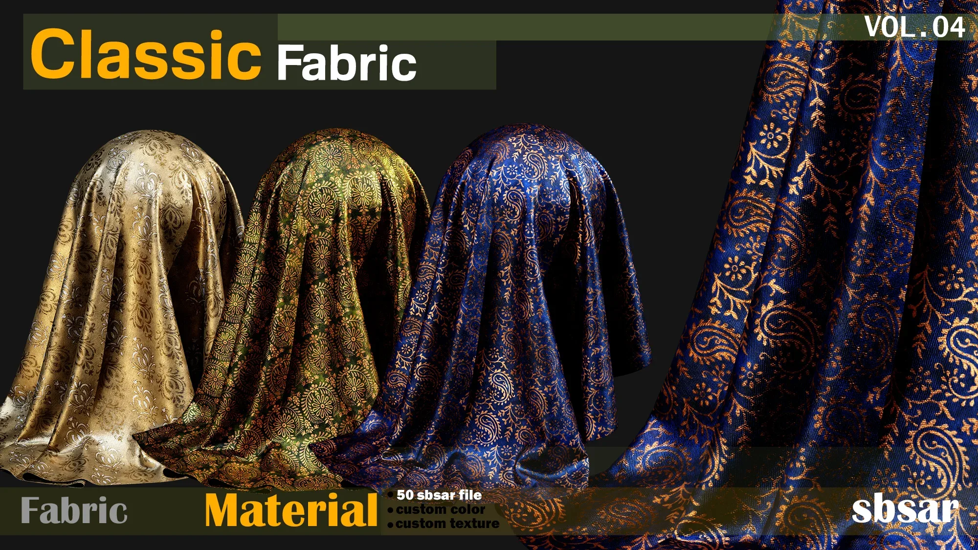 Classic Fabric Material -SBSAR  -custom color -custom fabric texture -VOL 04