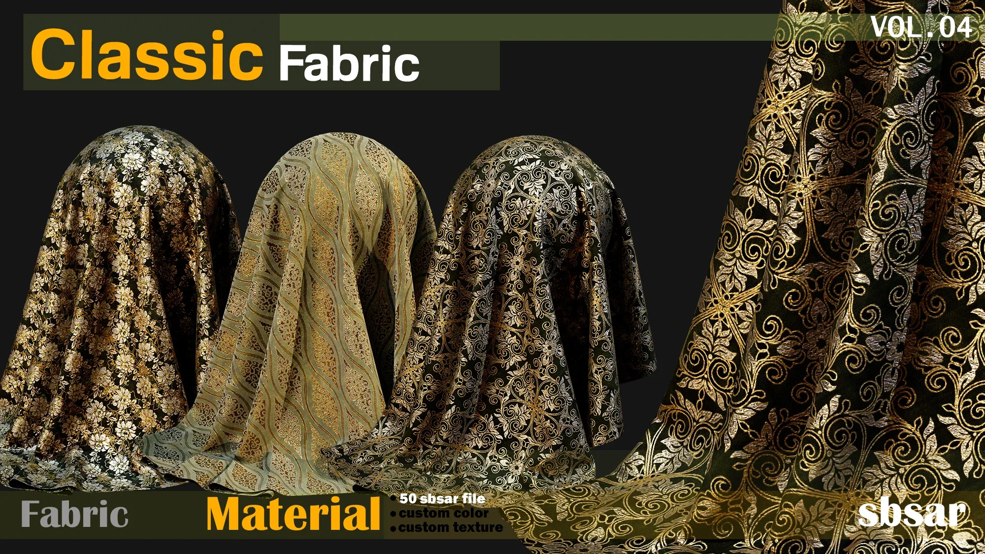 Classic Fabric Material -SBSAR  -custom color -custom fabric texture -VOL 04