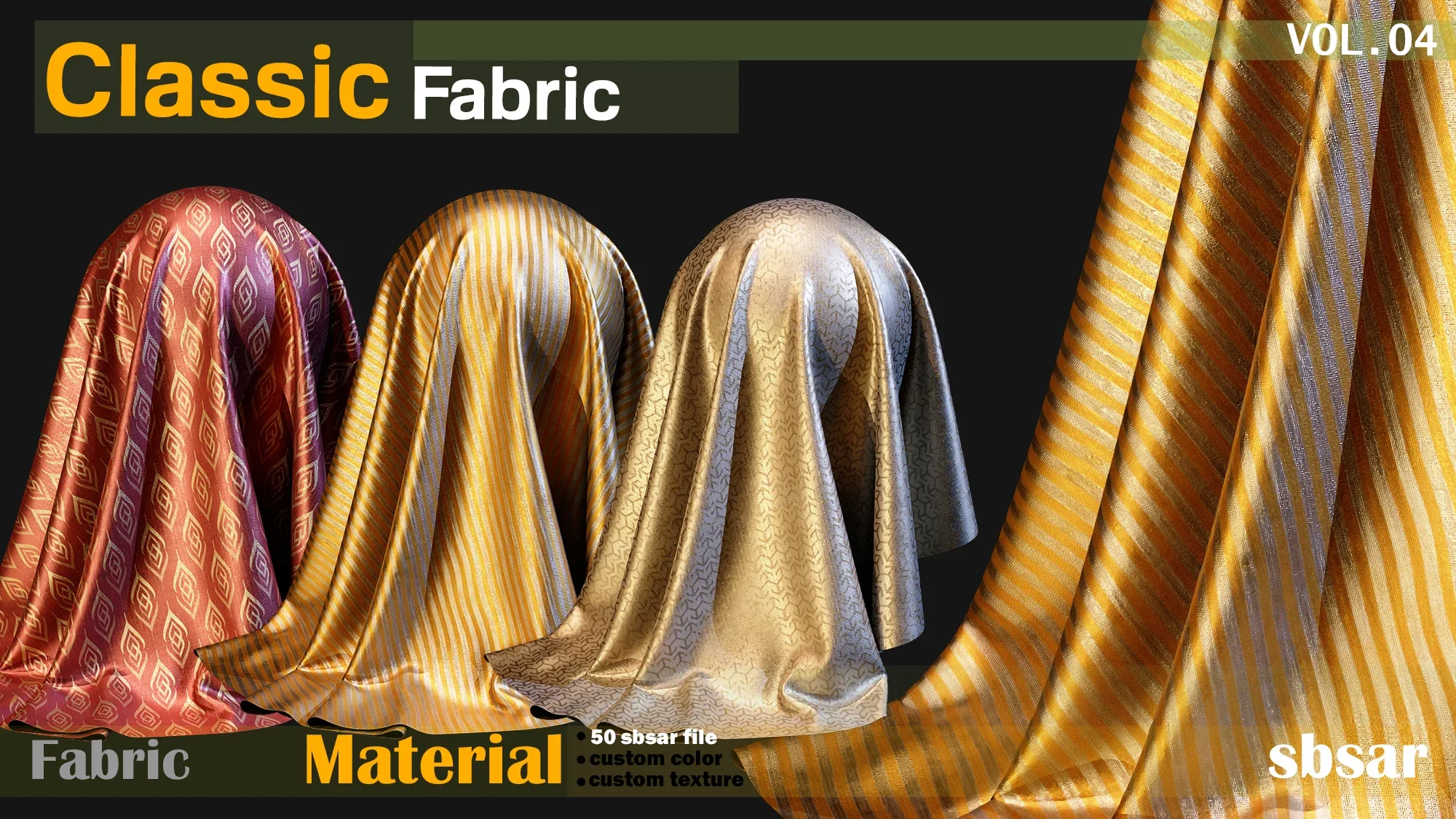 Classic Fabric Material -SBSAR  -custom color -custom fabric texture -VOL 04