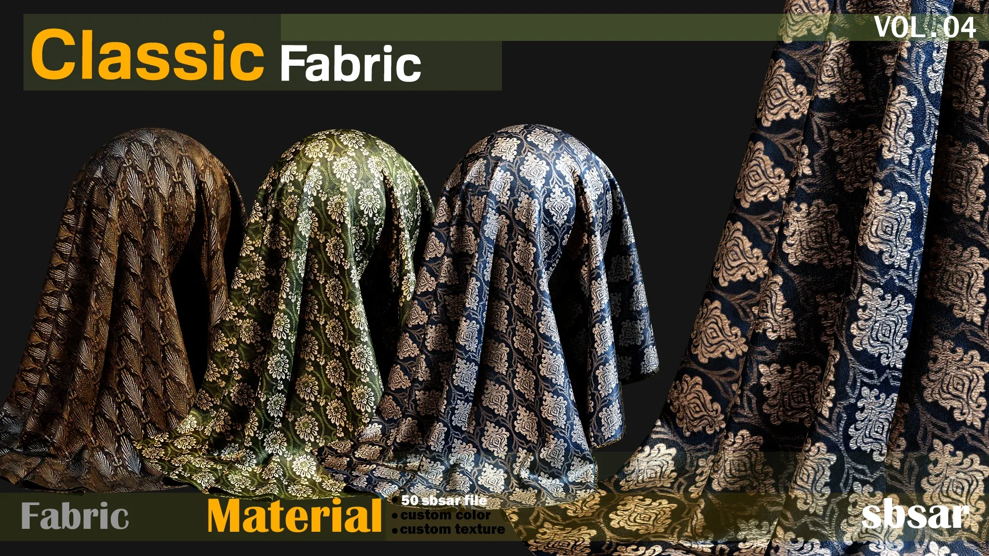 Classic Fabric Material -SBSAR  -custom color -custom fabric texture -VOL 04