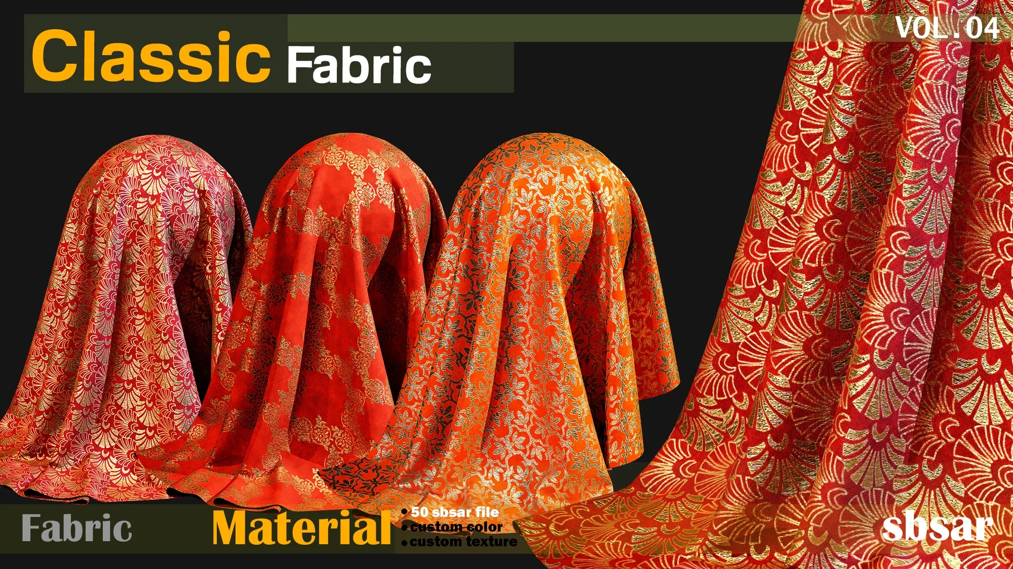 Classic Fabric Material -SBSAR  -custom color -custom fabric texture -VOL 04