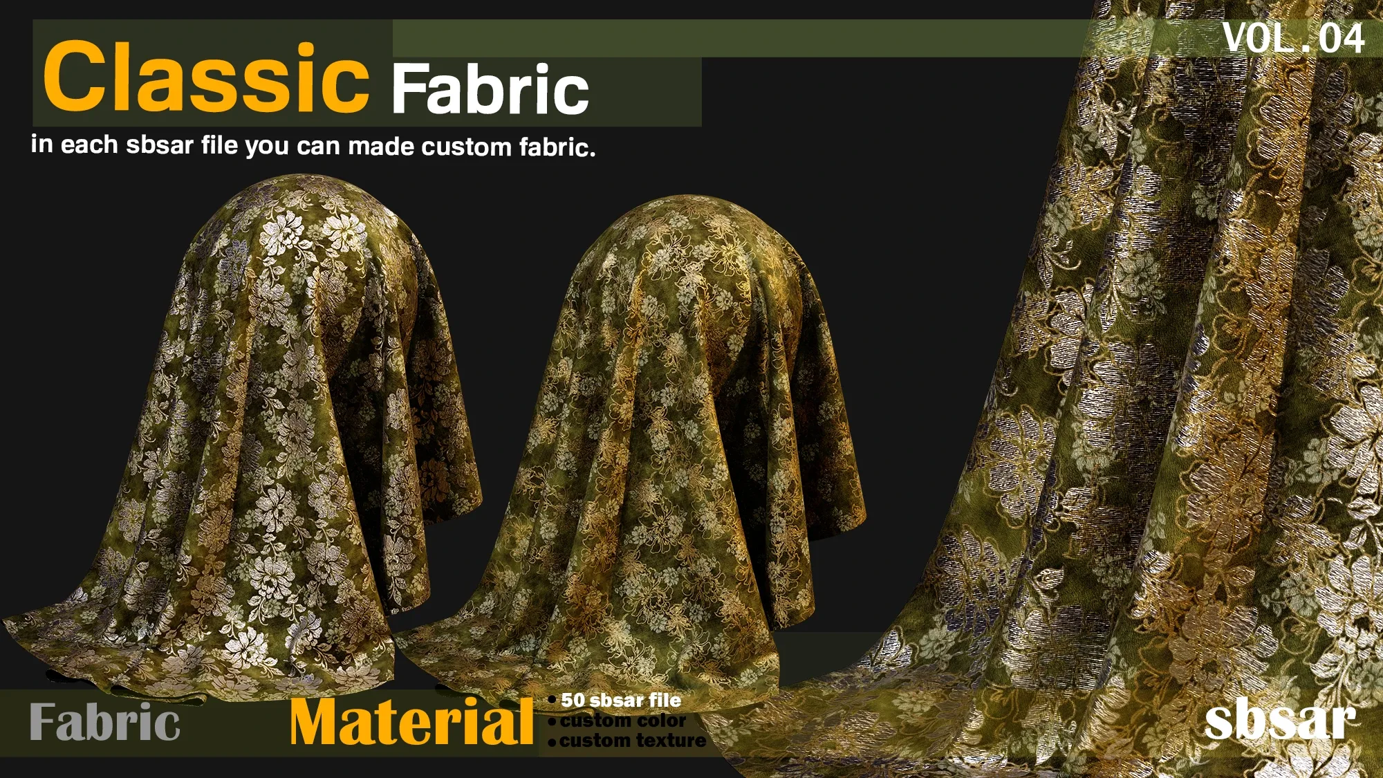 Classic Fabric Material -SBSAR  -custom color -custom fabric texture -VOL 04