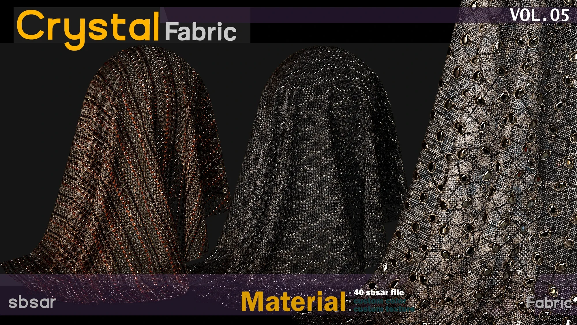 40 Crystal fabric Material -SBSAR -custom color -custom fabric texture -VOL 05
