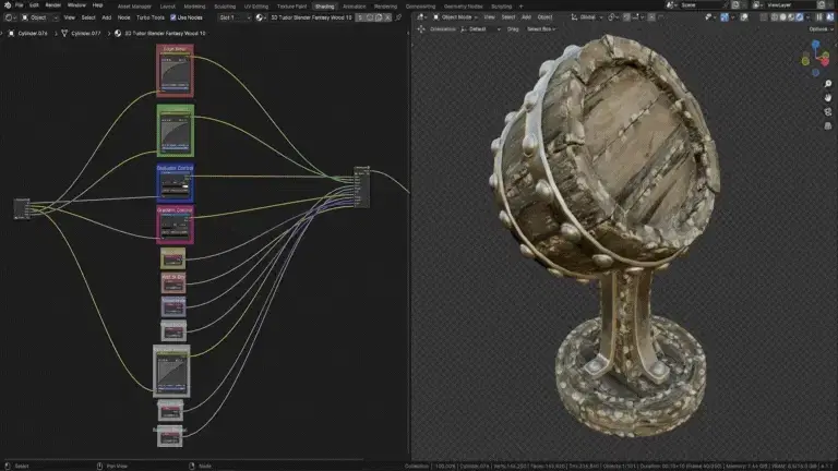 3D Tudor Blender Stylized Ultimate Wood Shader