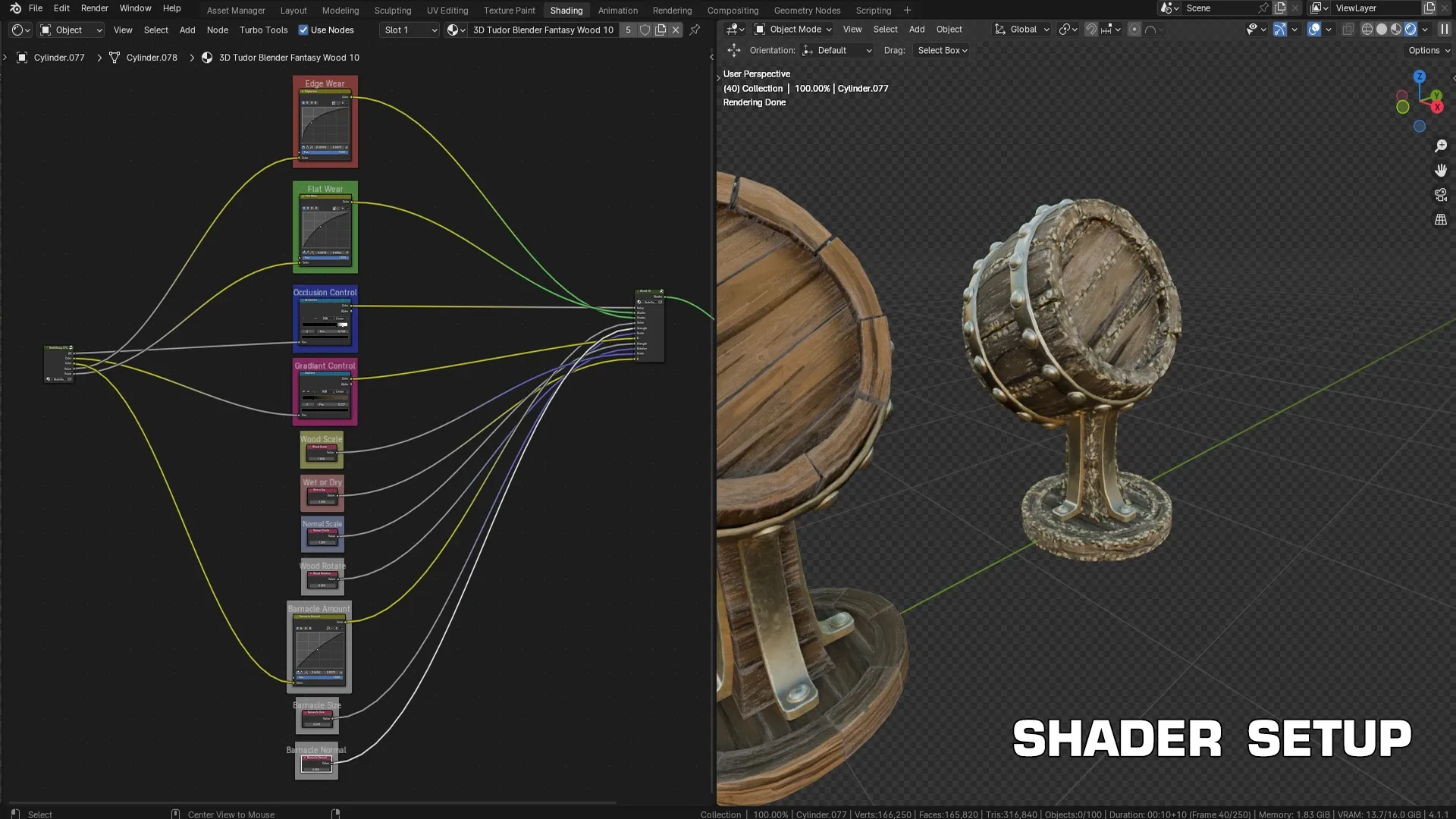 3D Tudor Blender Stylized Ultimate Wood Shader