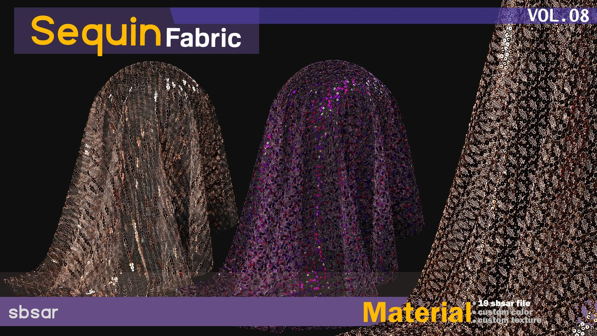 Sequin fabric Material -SBSAR -custom color -custom fabric -VOL 08