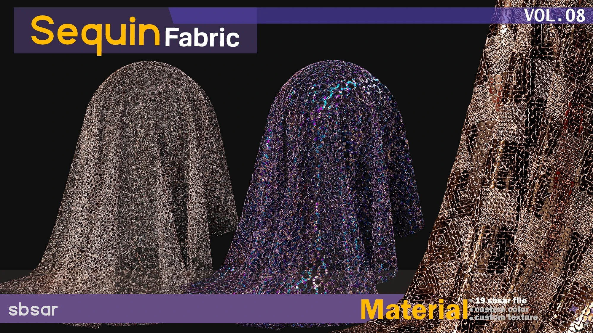 Sequin fabric Material -SBSAR -custom color -custom fabric -VOL 08