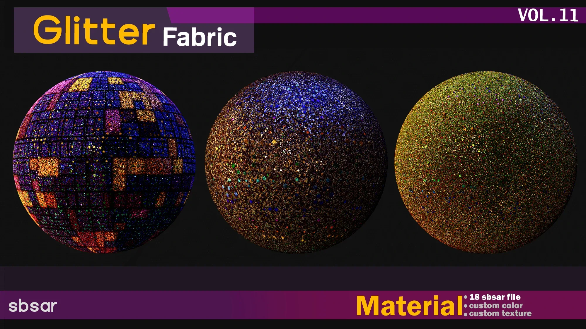 Glitter fabric Material -SBSAR -custom color -custom fabric -VOL 11