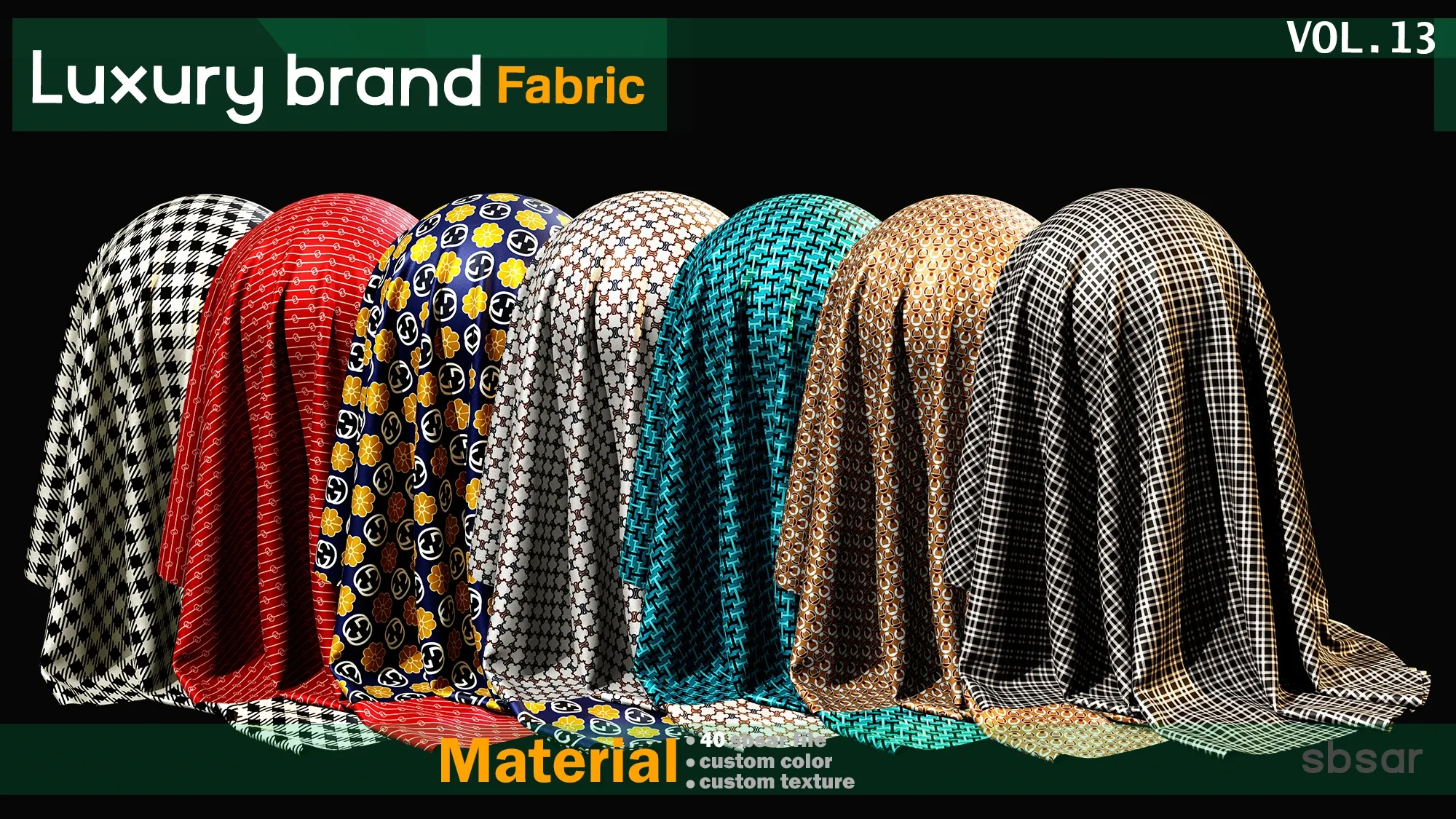 50 Luxury brand fabric Material -SBSAR -custom color -custom fabric -VOL 13