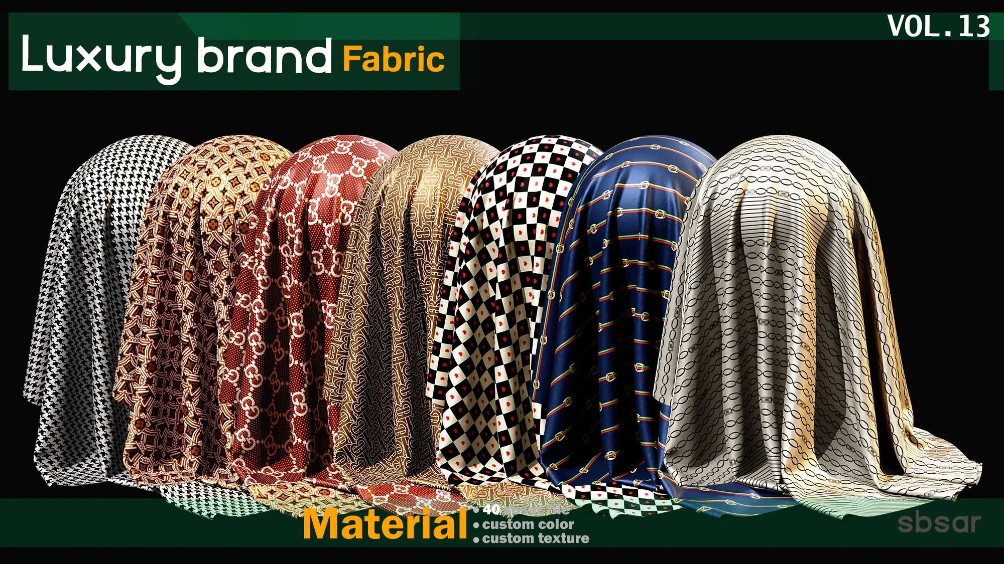 50 Luxury brand fabric Material -SBSAR -custom color -custom fabric -VOL 13