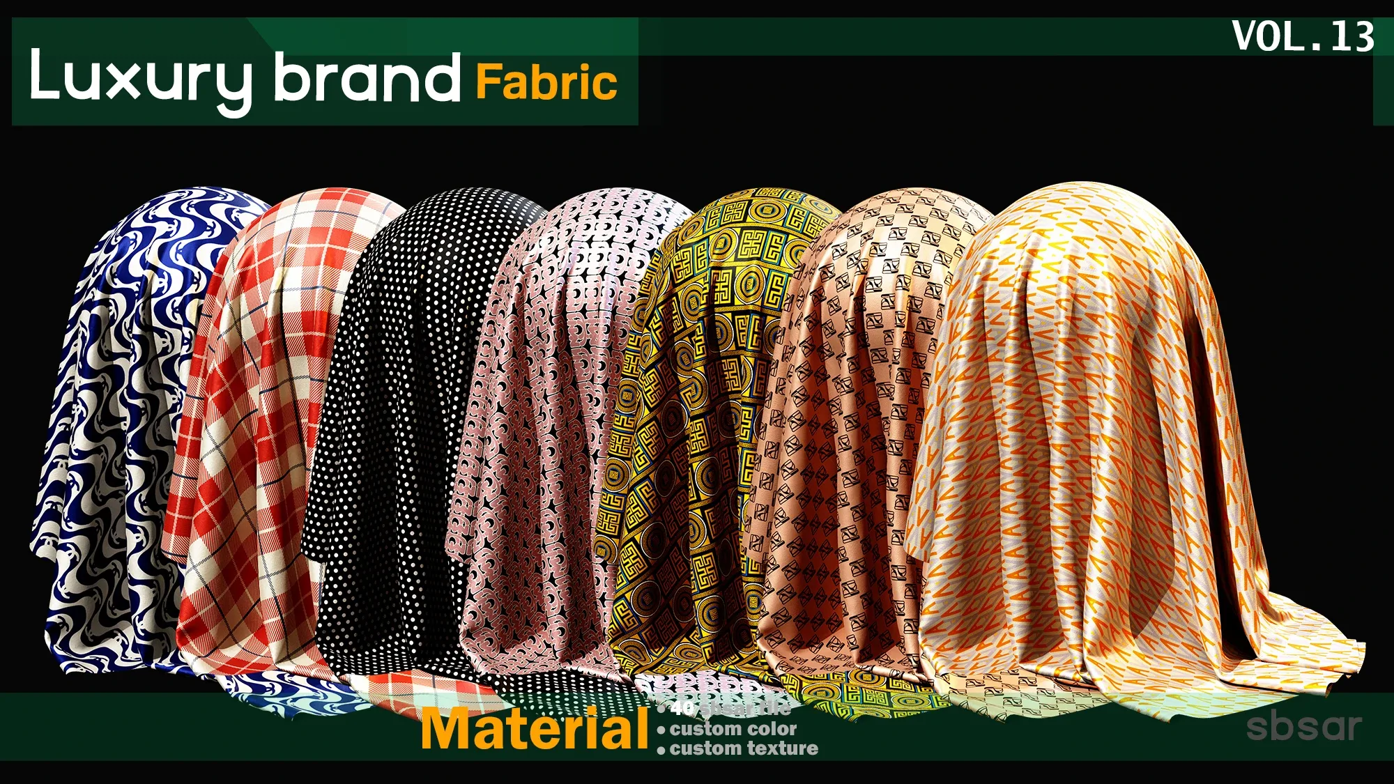 50 Luxury brand fabric Material -SBSAR -custom color -custom fabric -VOL 13