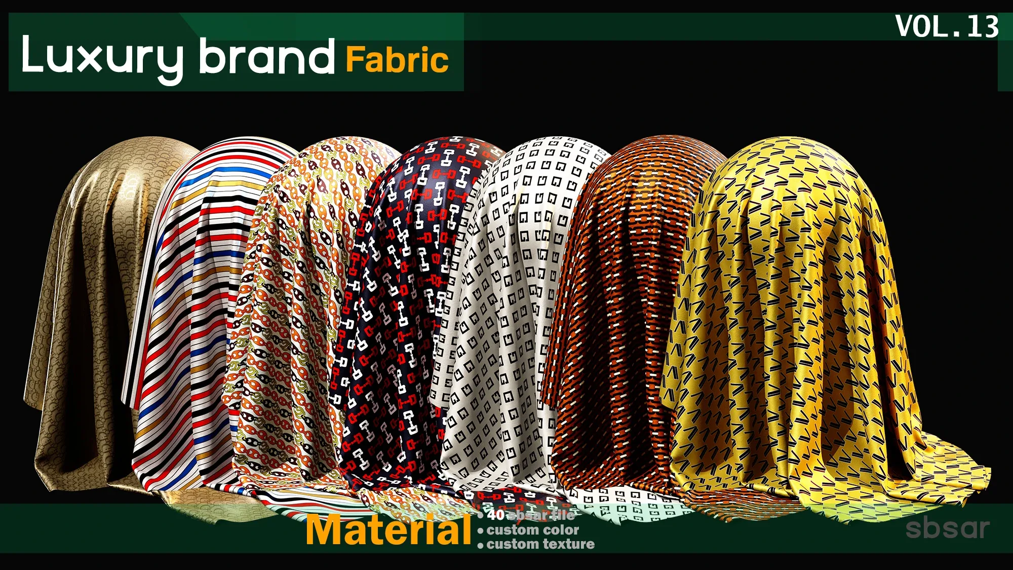 50 Luxury brand fabric Material -SBSAR -custom color -custom fabric -VOL 13