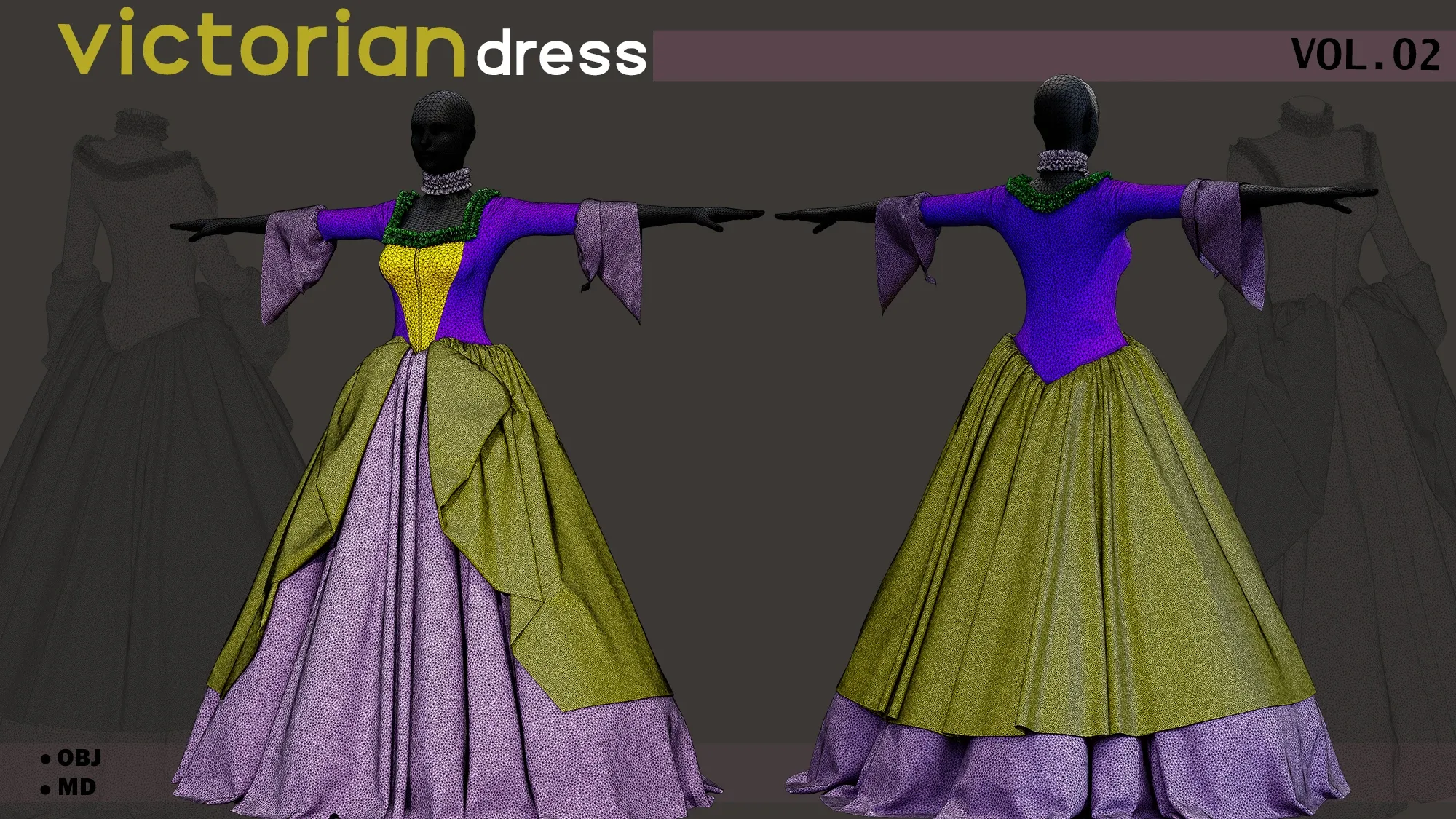 Victorian dress(outfit) - Marvelous designer_ (Vintage collection) VOL02