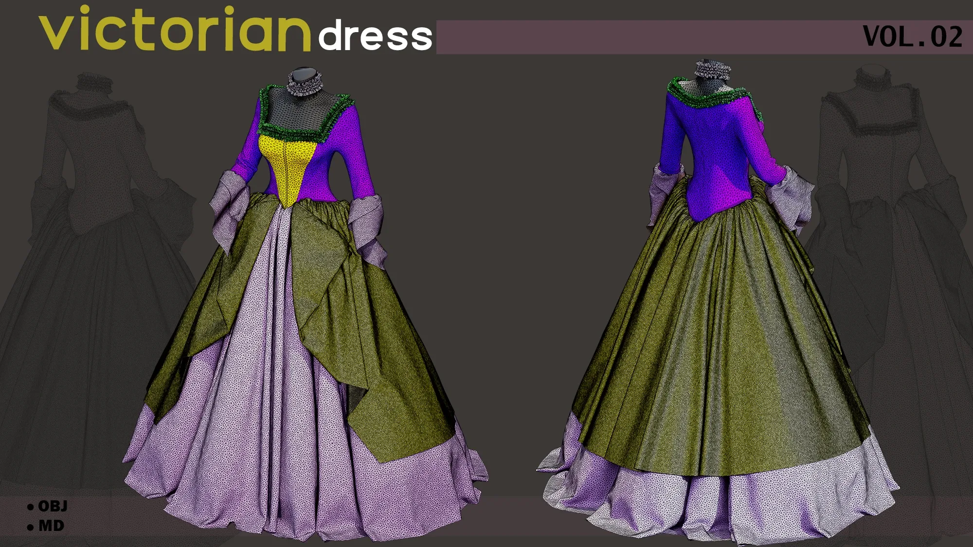 Victorian dress(outfit) - Marvelous designer_ (Vintage collection) VOL02