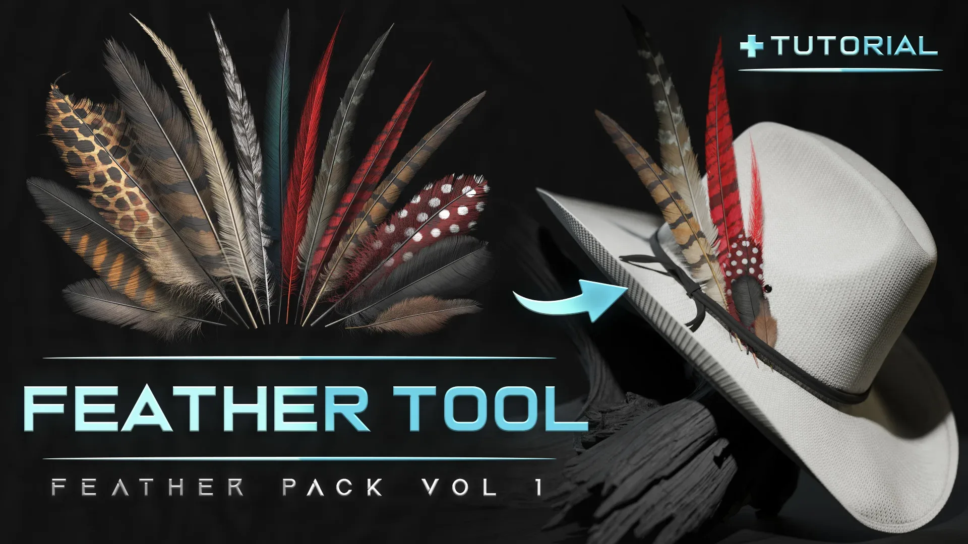 FEATHER TOOL - 4K PBR Tex & Easy Feather Creator For Substance Painter