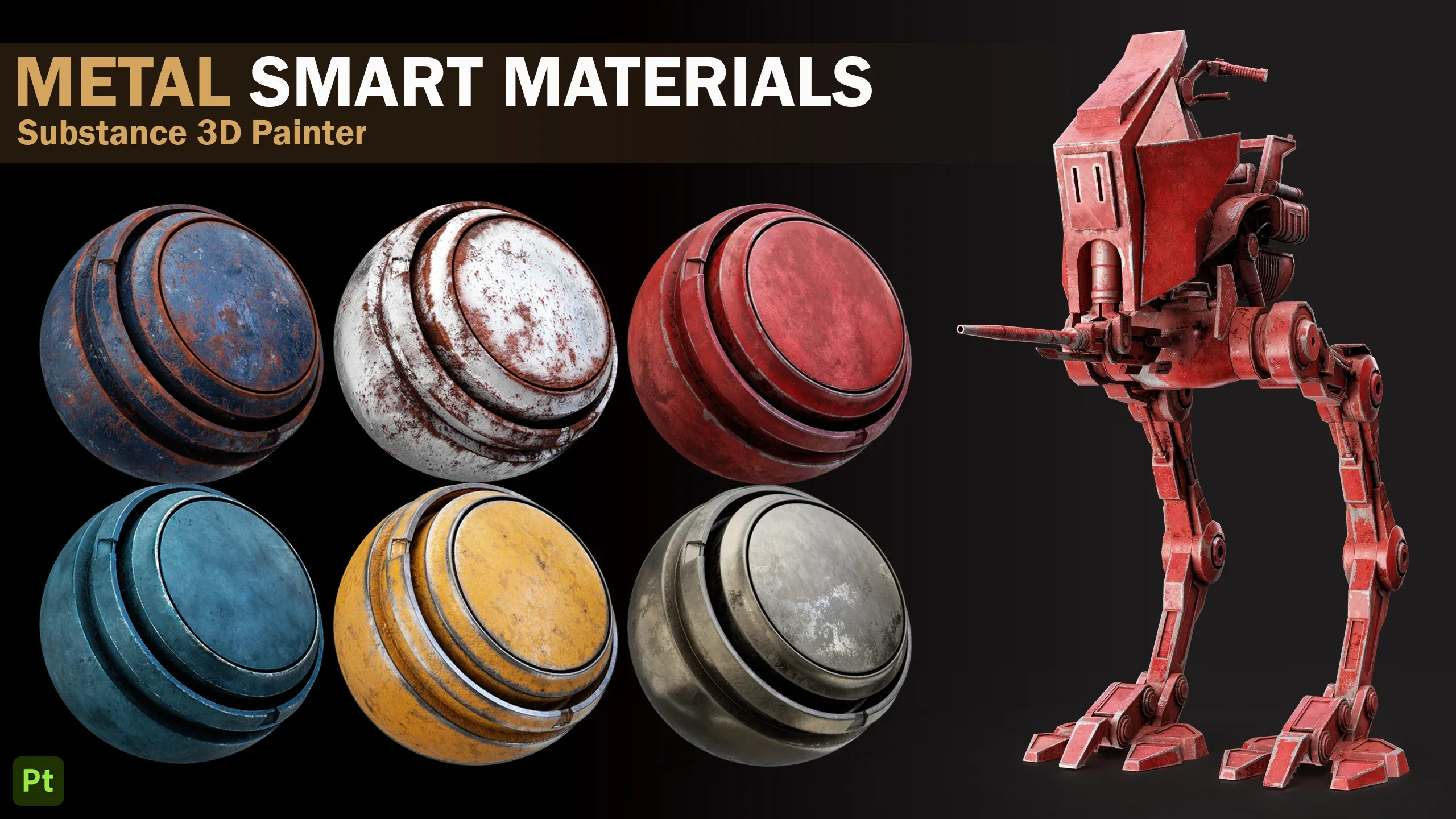 21 Metal Smart Materials _VOL 01– Substance 3D Painter