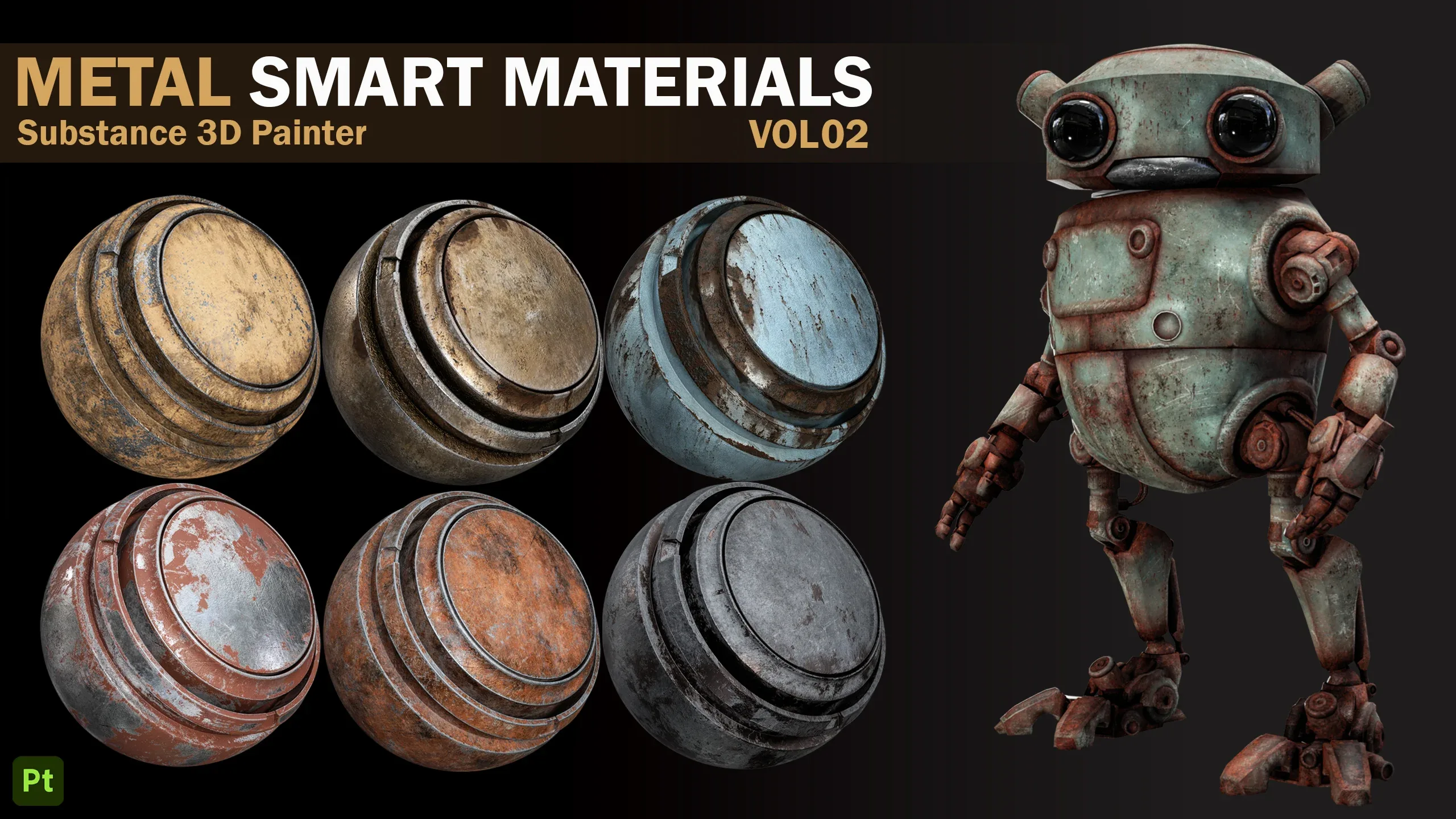 21 Metal Rust Smart Materials _VOL 02 _Substance 3D Painter