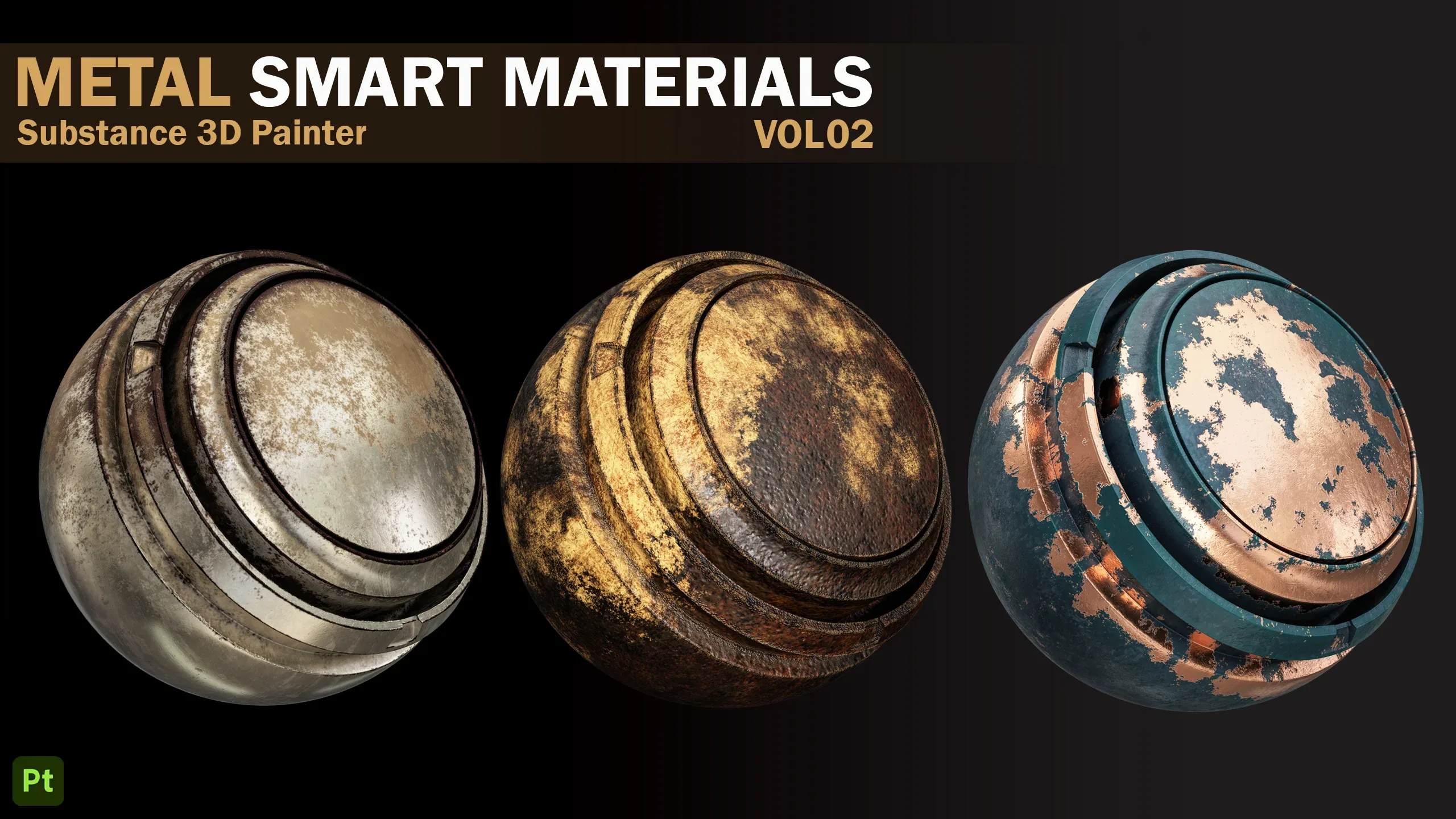 21 Metal Rust Smart Materials _VOL 02 _Substance 3D Painter