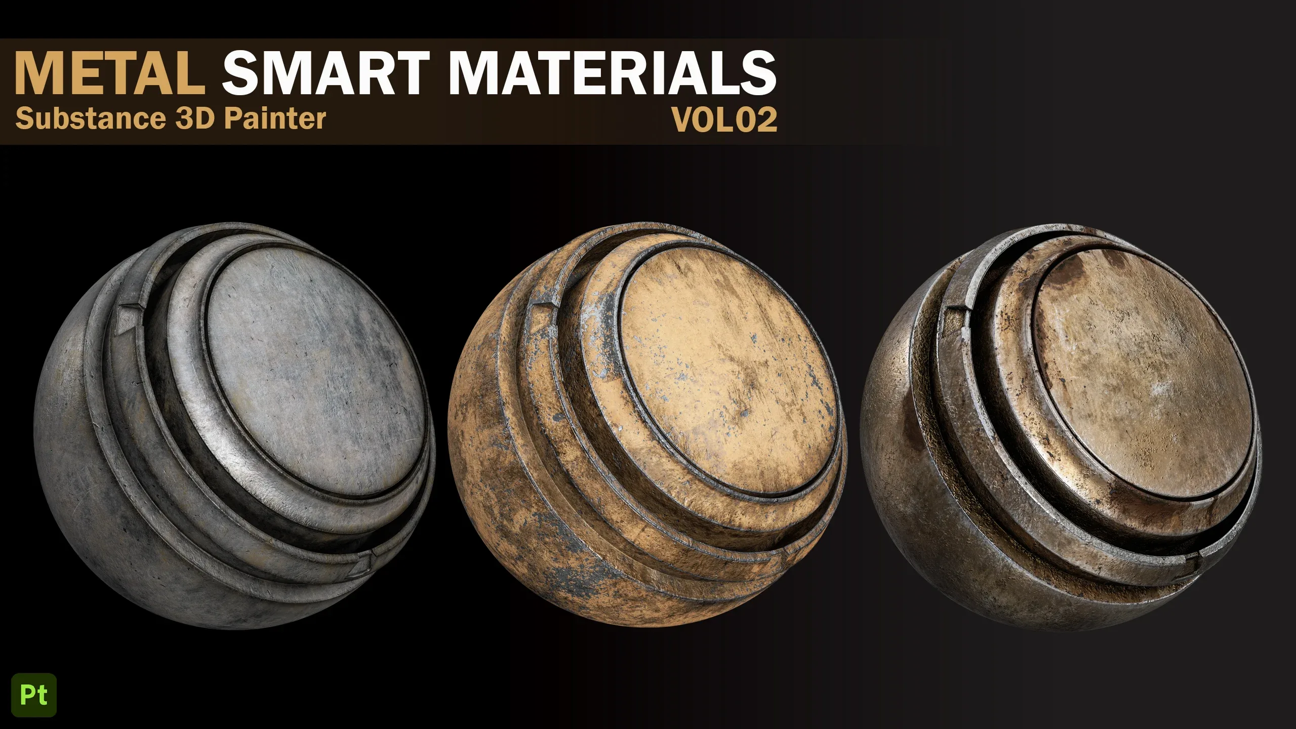 21 Metal Rust Smart Materials _VOL 02 _Substance 3D Painter