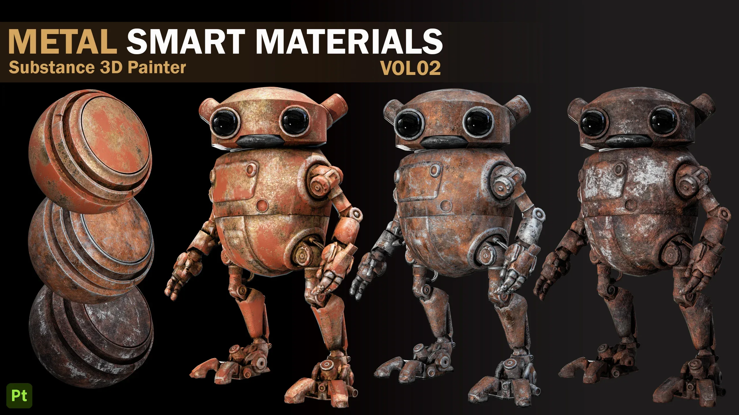 21 Metal Rust Smart Materials _VOL 02 _Substance 3D Painter