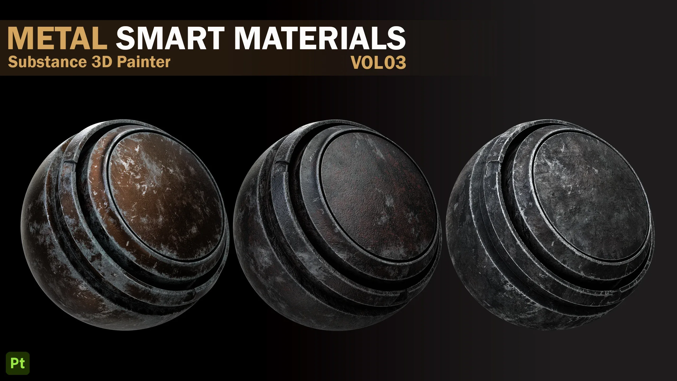 21 Metal Damaged Smart Materials _VOL 03 _Substance 3D Painter